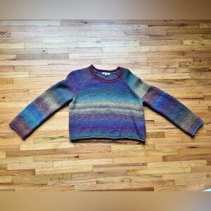 Madewell Spacedye Cropped colorful knit sweater